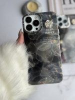 قاب موبایل آیفون سنگ ماربل دودی گل برجسته - Image 16