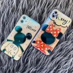 قاب موبایل شیائومی میکی مینی نگین دار خط طلایی براق