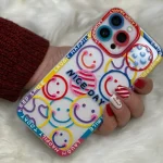 قاب موبایل آیفون اسمایل پشت بیرنگ محافظ لنزدار