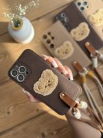 قاب موبایل آیفون خرس دوست داشتنی محافظ لنز + بندست - Image 7