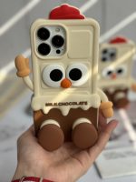 قاب موبایل آیفون شکلات شیری سیلیکونی پا استندشو - Image 10