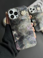 قاب موبایل آیفون سنگ ماربل دودی گل برجسته - Image 8