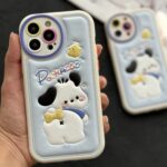 قاب موبایل آیفون توله سگ پوچاکوی چرمی برجسته