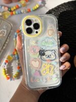 قاب موبایل آیفون خرس و پروانه نقاشی + بندست کوتاه - Image 13