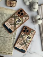 قاب موبایل آیفون باربری وینتیج استایل سگ قهوه ای محافظ لنزدار - Image 10