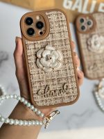 قاب موبایل آیفون شنل گل حصیری + بندست - Image 12