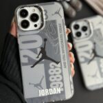 قاب موبایل آیفون نایک جردن لوگو نقره ای 9882