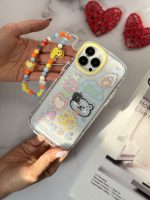 قاب موبایل آیفون خرس و پروانه نقاشی + بندست کوتاه - Image 7