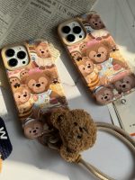 قاب موبایل آیفون خانواده خرسی + بند کوتاه خرسی - Image 21