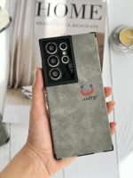 قاب موبایل سامسونگ چرم و جیر طوسی اسمایل محافظ لنزدار - Image 5