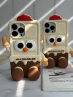 قاب موبایل آیفون شکلات شیری سیلیکونی پا استندشو - Image 11