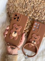 قاب موبایل آیفون خرس برانچ قهوه ای سیلیکونی + حلقه ست - Image 4
