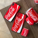 قاب موبایل آیفون کوکاکولا پشت گلس قرمز