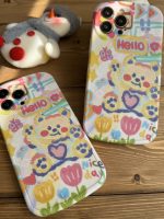 قاب موبایل آیفون خرس نقاشی آبرنگی پایه استند دار - Image 26