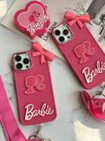 قاب موبایل آیفون باربی پاپیونی صورتی + بند بلند - Image 21