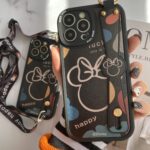 قاب موبایل سامسونگ میکی موس دیزنی + بند بلند یک طرفه