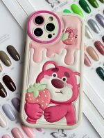 قاب موبایل آیفون برجسته خرس لوتسوهاگین و خرس پو محافظ لنزدار - Image 4