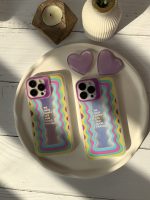 قاب موبایل آیفون هپی لایف هفت رنگ + پاپسوکت قلبی بنفش - Image 14