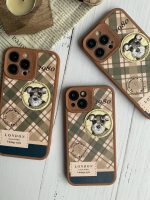 قاب موبایل آیفون باربری وینتیج استایل سگ قهوه ای محافظ لنزدار - Image 11