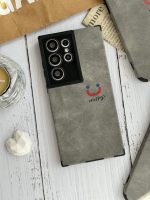 قاب موبایل سامسونگ چرم و جیر طوسی اسمایل محافظ لنزدار - Image 10