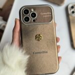 قاب موبایل آیفون کاملیا کاراملی محافظ لنزدار