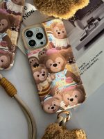 قاب موبایل آیفون خانواده خرسی + بند کوتاه خرسی - Image 8