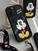 قاب موبایل آیفون میکی برجسته سولید مشکی بدون بند - Image 19