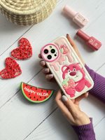 قاب موبایل آیفون برجسته خرس لوتسوهاگین و خرس پو محافظ لنزدار - Image 18