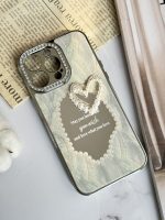 قاب موبایل آیفون قلب رمانتیک آیینه ای نگین دار + بندست - Image 7