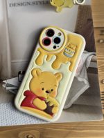 قاب موبایل آیفون برجسته خرس لوتسوهاگین و خرس پو محافظ لنزدار - Image 22