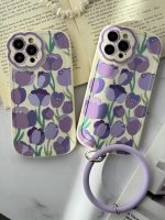 قاب موبایل آیفون گل لاله بنفش محافظ لنز طرح دار + حلقه ست ( 3011 ) - Image 11