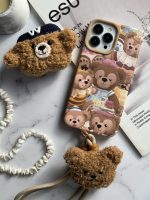 قاب موبایل آیفون خانواده خرسی + بند کوتاه خرسی - Image 17