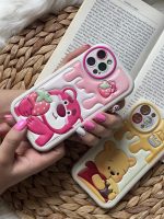 قاب موبایل آیفون برجسته خرس لوتسوهاگین و خرس پو محافظ لنزدار - Image 26