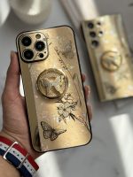 قاب موبایل آیفون پروانه نگین دار سواروسکی استندشو