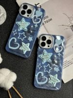 قاب موبایل آیفون ستاره آبی برجسته نگین دار - Image 3