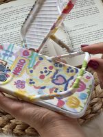 قاب موبایل آیفون خرس نقاشی آبرنگی پایه استند دار - Image 9