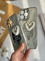 قاب موبایل آیفون قلب رمانتیک آیینه ای نگین دار + بندست - Image 18