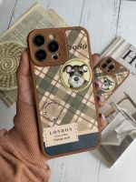 قاب موبایل آیفون باربری وینتیج استایل سگ قهوه ای محافظ لنزدار - Image 4
