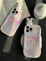 قاب موبایل آیفون خرگوش آکواریومی سیلیکونی سفید - Image 11