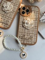 قاب موبایل آیفون شنل گل حصیری + بندست - Image 6