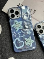 قاب موبایل آیفون ستاره آبی برجسته نگین دار - Image 2