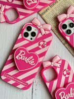 قاب موبایل آیفون باربی آبنباتی پاپیون دار پاپسوکت قلبی - Image 16