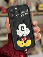 قاب موبایل آیفون میکی برجسته سولید مشکی بدون بند - Image 13