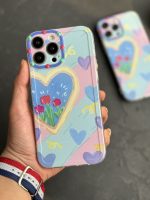 قاب موبایل آیفون نقاشی کودک درون قلبی آبی بنفش محافظ لنزدار ( 3005 ) - Image 8