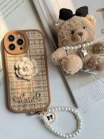 قاب موبایل آیفون شنل گل حصیری + بندست - Image 8