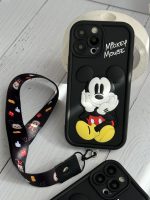 قاب موبایل آیفون میکی برجسته سولید مشکی بدون بند - Image 17