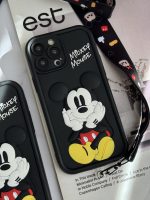 قاب موبایل آیفون میکی برجسته سولید مشکی بدون بند - Image 2