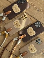 قاب موبایل آیفون خرس دوست داشتنی محافظ لنز + بندست - Image 10