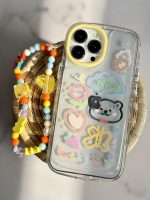 قاب موبایل آیفون خرس و پروانه نقاشی + بندست کوتاه - Image 23