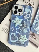 قاب موبایل آیفون ستاره آبی برجسته نگین دار - Image 6